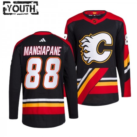 Lapsille NHL Calgary Flames Pelipaita Andrew Mangiapane 88 Adidas 2022-23 Reverse Retro 2.0 Musta Authentic